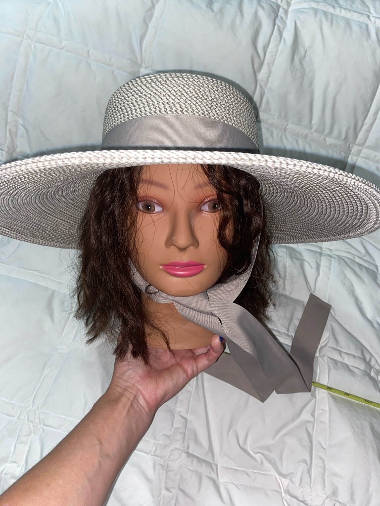 Rare Like New Eric Javits Artista Straw Hat - White Taupe